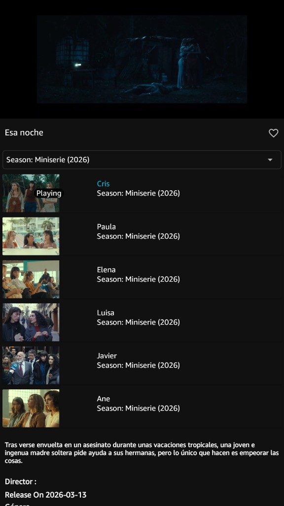 Cuevana 3 Pro en Android: reproductor y lista de episodios de una serie