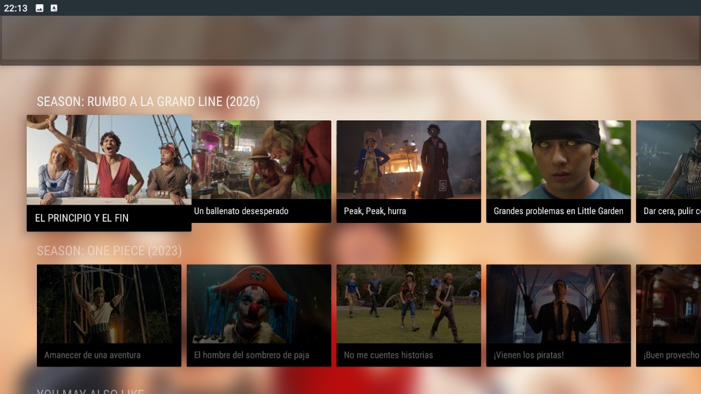Cuevana 3 Pro en TV: series con temporadas y episodios en carruseles horizontales